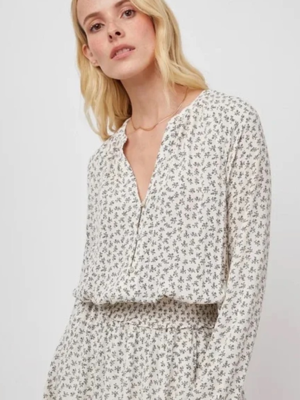 Rails Jasmine Ditsy Floral Smocked Waist Layered Mini Dress - Picture 7 of 15